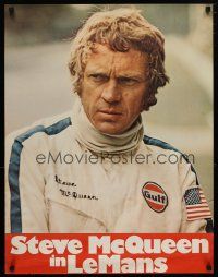 9k196 LE MANS German '71 close up of race car driver Steve McQueen in personalized uniform!