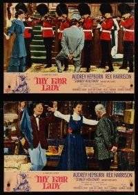 9k466 MY FAIR LADY set of 7 Italian photobustas '65 pretty Audrey Hepburn & Rex Harrison, classic!