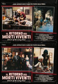 9k462 RETURN OF THE LIVING DEAD set of 6 Italian photobustas '85 punk rock zombies ready to party!