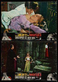 9k464 DRACULA HAS RISEN FROM THE GRAVE set of 7 Italian photobustas '69 Hammer, vampire Chris Lee!