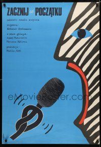 9k553 START ALL OVER AGAIN Polish 27x38 '87 Nachni snachala, Ewa Niewadzi art of singer & mic!