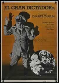 9k106 GREAT DICTATOR Spanish R83 Charlie Chaplin directs and stars, wacky WWII comedy!