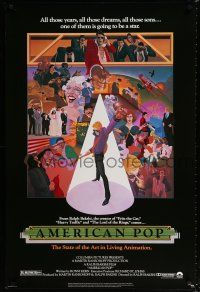 9m051 AMERICAN POP 1sh '81 cool rock & roll animation by Wilson McClean & Ralph Bakshi!