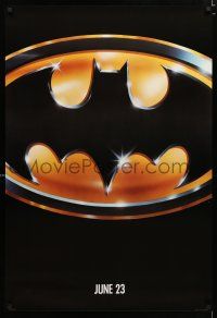 9m090 BATMAN teaser 1sh '89 Michael Keaton, Jack Nicholson, directed by Tim Burton!