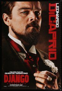 9m246 DJANGO UNCHAINED teaser DS 1sh '12 cool close-up image of Leonardo DiCaprio!