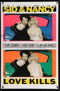 9m679 SID & NANCY English 1sh '86 Gary Oldman & Webb, punk rock classic directed by Alex Cox!