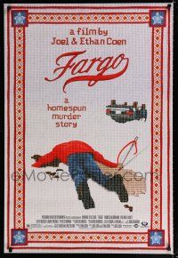 9m284 FARGO DS 1sh '96 a homespun murder story from the Coen Brothers, great art!