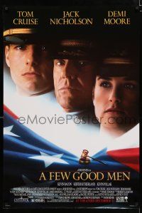 9m288 FEW GOOD MEN advance DS 1sh '92 best close up of Tom Cruise, Jack Nicholson & Demi Moore!