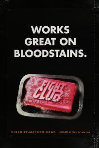 9m292 FIGHT CLUB teaser 1sh '99 Edward Norton & Brad Pitt, works great on blood stains!
