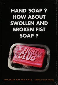 9m290 FIGHT CLUB teaser 1sh '99 Edward Norton & Brad Pitt, how about swollen & broken fist soap!
