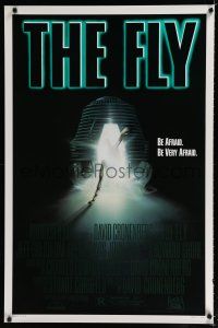 9m299 FLY 1sh '86 David Cronenberg, Jeff Goldblum, cool sci-fi art of telepod by Mahon!