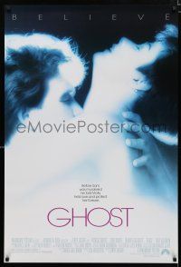 9m321 GHOST 1sh '90 classic romantic close up of dead Patrick Swayze & sexy Demi Moore!