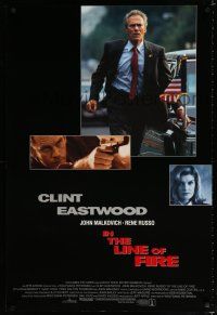 9m401 IN THE LINE OF FIRE int'l DS 1sh '93 Clint Eastwood as Secret Service, John Malkovich!
