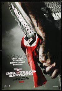 9m413 INGLOURIOUS BASTERDS teaser DS 1sh '09 Quentin Tarantino, bloody knife through Nazi flag!