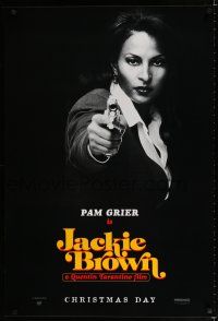 9m425 JACKIE BROWN teaser 1sh '97 Quentin Tarantino, cool image of Pam Grier in title role!