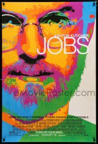 9m433 JOBS advance DS 1sh '13 colorful image of Ashton Kutcher as visionary Steve Jobs!