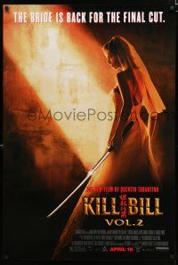 9m438 KILL BILL: VOL. 2 advance DS 1sh '04 bride Uma Thurman with katana, Quentin Tarantino!