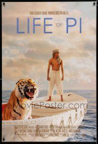9m460 LIFE OF PI style A int'l DS 1sh '12 Suraj Sharma, Irrfan Khan, cool image of tiger on boat!