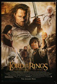 9m470 LORD OF THE RINGS: THE RETURN OF THE KING advance DS 1sh '03 Jackson, cool cast montage!