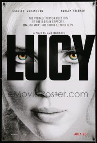 9m475 LUCY teaser DS 1sh '14 cool image of Scarlett Johansson in the title role!