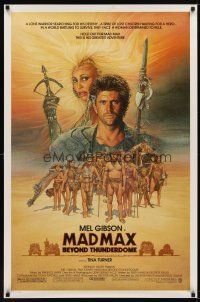 9m481 MAD MAX BEYOND THUNDERDOME 1sh '85 art of Mel Gibson & Tina Turner by Richard Amsel!