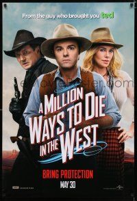 9m517 MILLION WAYS TO DIE IN THE WEST teaser DS 1sh '14 Seth MacFarlane, Charlize Theron, Neeson!