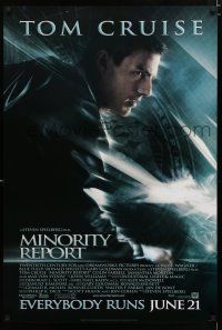 9m518 MINORITY REPORT style B advance 1sh '02 Steven Spielberg, Tom Cruise, Colin Farrell