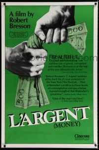 9m522 MONEY 1sh '83 Robert Bresson's L'Argent, art of hands wringing blood from money!