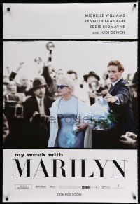 9m539 MY WEEK WITH MARILYN teaser DS 1sh '11 cool image of Michelle Williams as Marilyn Monroe!