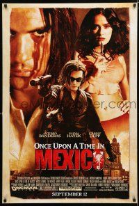 9m568 ONCE UPON A TIME IN MEXICO advance DS 1sh '03 Antonio Banderas, Johnny Depp, sexy Salma Hayek