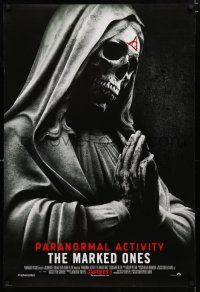 9m588 PARANORMAL ACTIVITY THE MARKED ONES advance DS 1sh '14 horror image of praying skeleton!