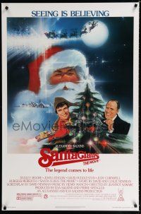 9m660 SANTA CLAUS THE MOVIE 1sh '85 Peak art of Dudley Moore with Santa Claus & John Lithgow!