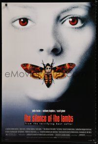 9m683 SILENCE OF THE LAMBS style D 1sh '90 image of Jodie Foster with moth over mouth!