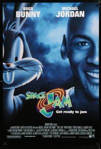 9m699 SPACE JAM DS 1sh '96 Michael Jordan & Bugs Bunny in outer space!