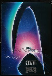 9m721 STAR TREK: GENERATIONS advance DS 1sh '94 cool sci-fi art of the Enterprise, Boldly Go!