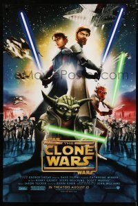 9m724 STAR WARS: THE CLONE WARS advance DS 1sh '08 art of Anakin Skywalker, Yoda, & Obi-Wan Kenobi!