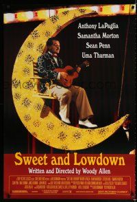 9m738 SWEET & LOWDOWN DS 1sh '99 directed by Woody Allen, Sean Penn playing guitar!