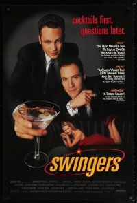 9m740 SWINGERS 1sh '96 Vince Vaughn w/martini, Jon Favreau, sexy Heather Graham!