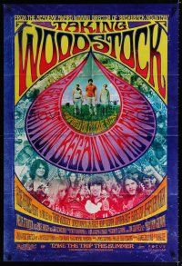 9m742 TAKING WOODSTOCK advance DS 1sh '09 Ang Lee, cool psychedelic design & art!