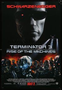 9m749 TERMINATOR 3 advance 1sh '03 Arnold Schwarzenegger, creepy image of killer robots!