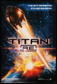 9m769 TITAN A.E. int'l teaser DS 1sh '00 Don Bluth sci-fi cartoon, get ready for the human race!