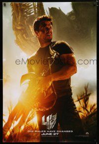 9m783 TRANSFORMERS: AGE OF EXTINCTION teaser DS 1sh '14 cool image of Mark Wahlberg!