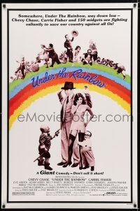 9m798 UNDER THE RAINBOW 1sh '81 Chevy Chase, Carrie Fisher in lingerie & 150 Wizard of Oz midgets!