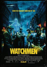 9m820 WATCHMEN advance DS 1sh '09 Zack Snyder, Maline Akerman, Billy Crudup, Jackie Earle Haley!