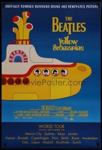 9m844 YELLOW SUBMARINE advance DS 1sh R99 psychedelic art of Beatles John, Paul, Ringo & George!