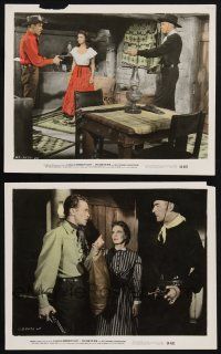 9p250 TEN WANTED MEN 2 color 8x10 stills '54 close up of cowboy Randolph Scott & Jocelyn Brando!