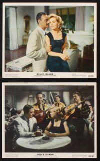 9p169 HELL'S ISLAND 6 color 8x10 stills '55 John Payne, Mary Murphy, South Seas film noir!