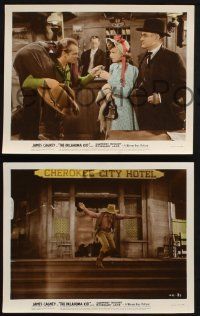 9p889 OKLAHOMA KID 3 color 8x10 stills '39 James Cagney with Rosemary Lane and Donald Crisp, action!
