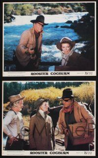 9p201 ROOSTER COGBURN 5 8x10 mini LCs '75 great images of cowboy John Wayne & Katharine Hepburn!
