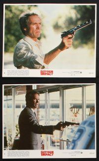 9p098 SUDDEN IMPACT 8 8x10 mini LCs '83 Clint Eastwood w/ huge .44 auto and revolver, Sondra Locke!